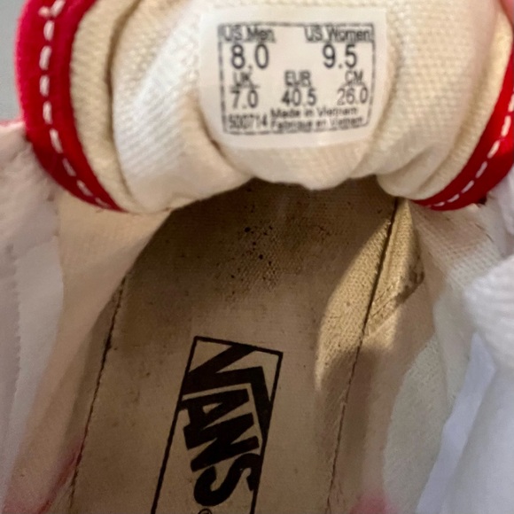 Vans Old Skool Skate Unisex Off The Wall Red  Shoes Sneakers Size M8 W 9.5 - Picture 6 of 8